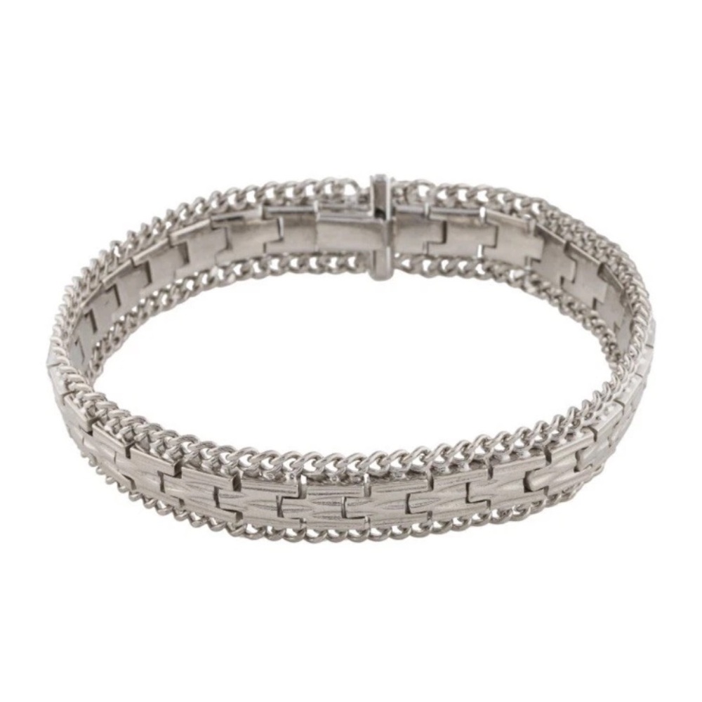 YSL Art Weaved Pattern Modern Link Bracelet New In Box!